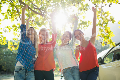 Group of friends having fun in park