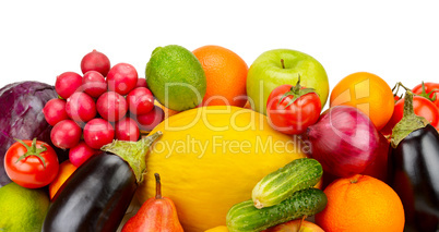 fruits and vegetables isolated on white background