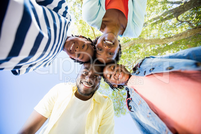 Happy family posing together