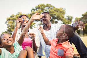 Happy family enjoying together