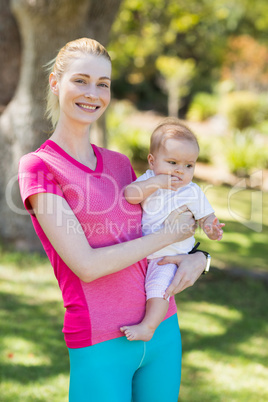 Woman holding her baby
