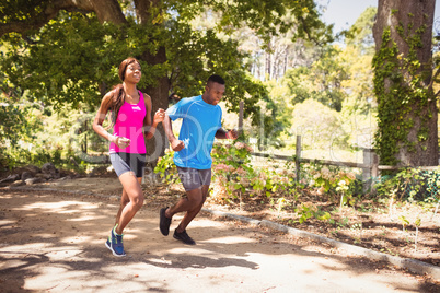 Couple running together