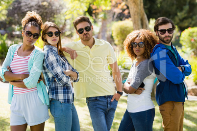 Group of friends posing together