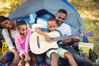 Happy family enjoying together