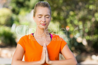 Woman practicing yoga