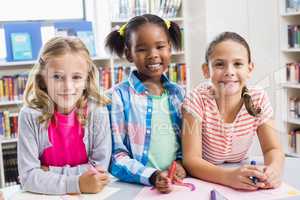 Portrait of kids in library