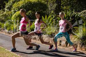 Young athlete women exercising