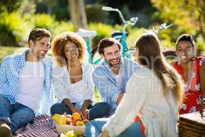 Friends having fun in park