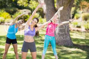 Beautiful young women exercising