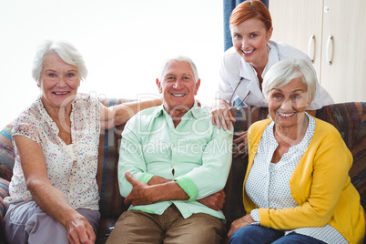 Portrait of smiling retired person looking at the camera