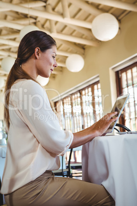 Woman using a tablet