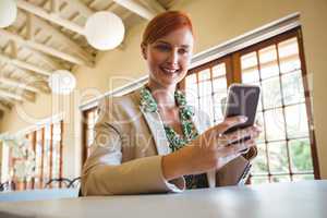 Woman using a smartphone