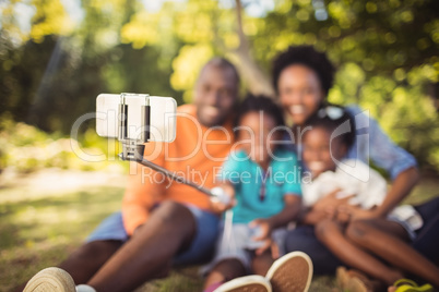 Happy family taking picture