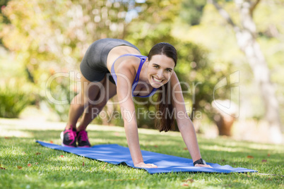 Portrait of young woman doing yoga Portrait of young woman doing yoga