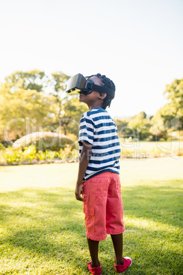 Happy boy using 3d glasses