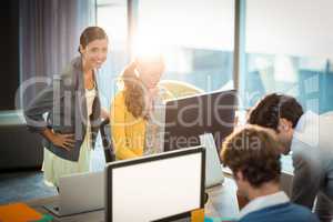 Business people working on computer