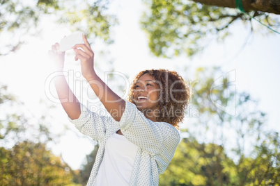 Woman taking a selfie from mobile phone