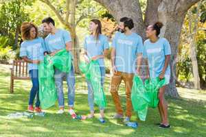 Group of volunteer collecting rubbish