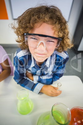 Kids posing in laboratory