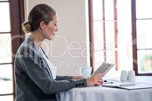 Woman using a tablet