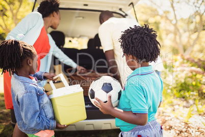 Family removing stuff