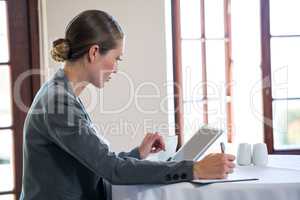 Woman using a tablet