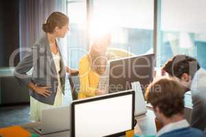 Business people working on computer