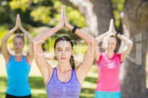 Beautiful young women exercising