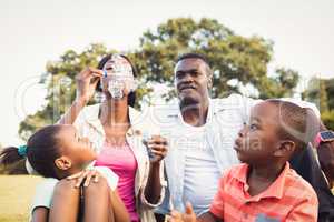 Happy family enjoying together