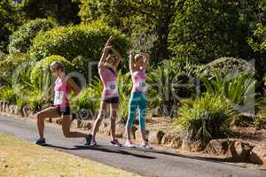 Young athlete women exercising