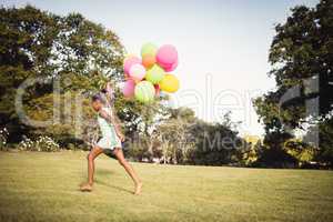 Daughter holding balloon