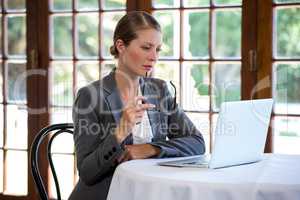 Woman using a laptop