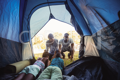 Happy family enjoying together