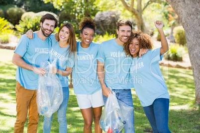 Group of volunteer having fun