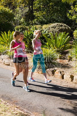 Young athlete women walking