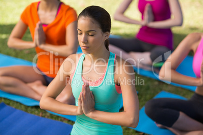 Woman practicing yoga