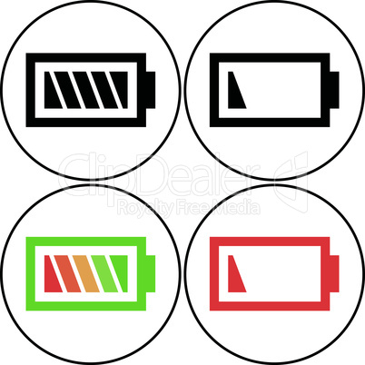 Set of battery icon - vector, flat design. Eps 10