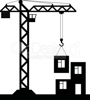 Building Tower crane icon - vector.