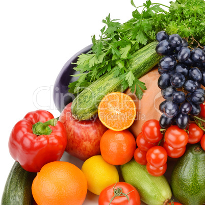 fruit and vegetable isolated on white background