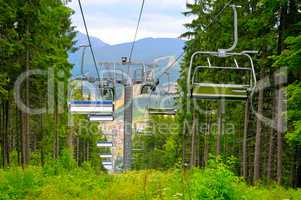 ski lift in the mountains