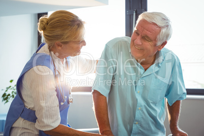 Nurse taking care of a senior man