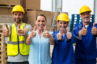 Workers at warehouse