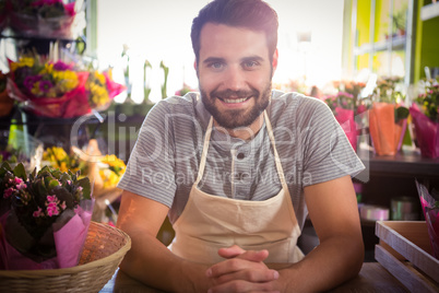 Male florist at his flower shop