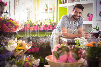 Male florist at his flower shop