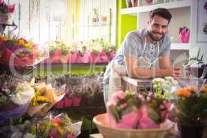 Male florist at his flower shop