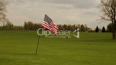 American flag on a meadow