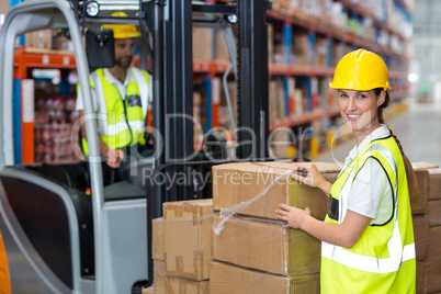 Portrait of workers are posing and looking the camera during wor