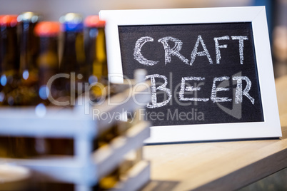 Craft beer written on slate