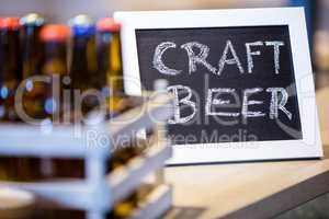 Craft beer written on slate