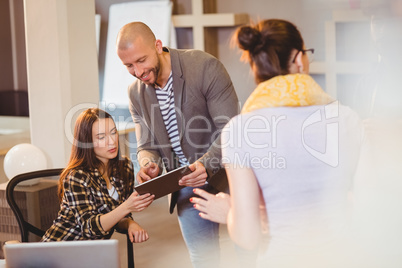 Team of graphic designers having a meeting